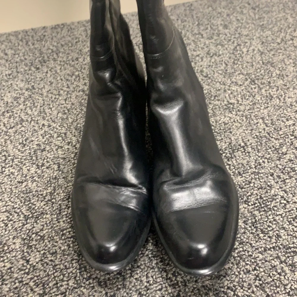 Glacee Black Leather tall, heeled boots 8.5 M - Picture 5 of 11